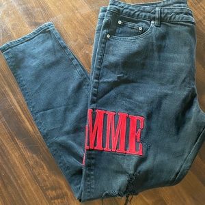 Homme + Femme black denim jeans